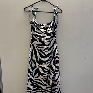 Off-White Zebra Print Maxi Dress